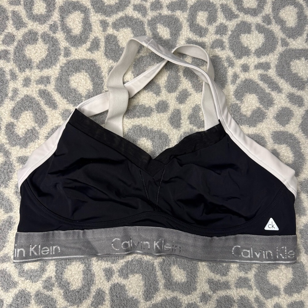 Calvin Klein Black and White Sports Bra - size medium